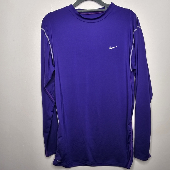 Nike Pro FITDRY Long Sleeve Base Layer Shirt Men's XXL Purple - Picture 1 of 7
